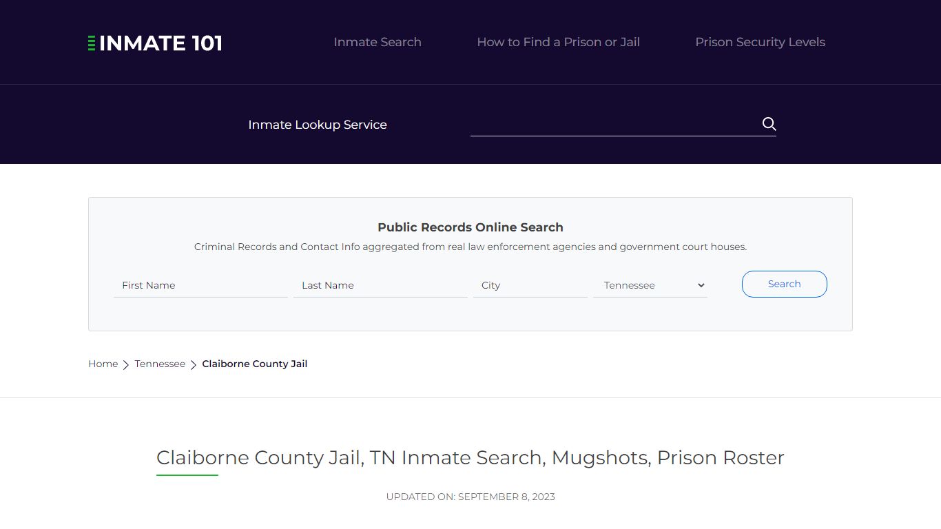 Claiborne County Jail, TN Inmate Search, Mugshots, Prison Roster